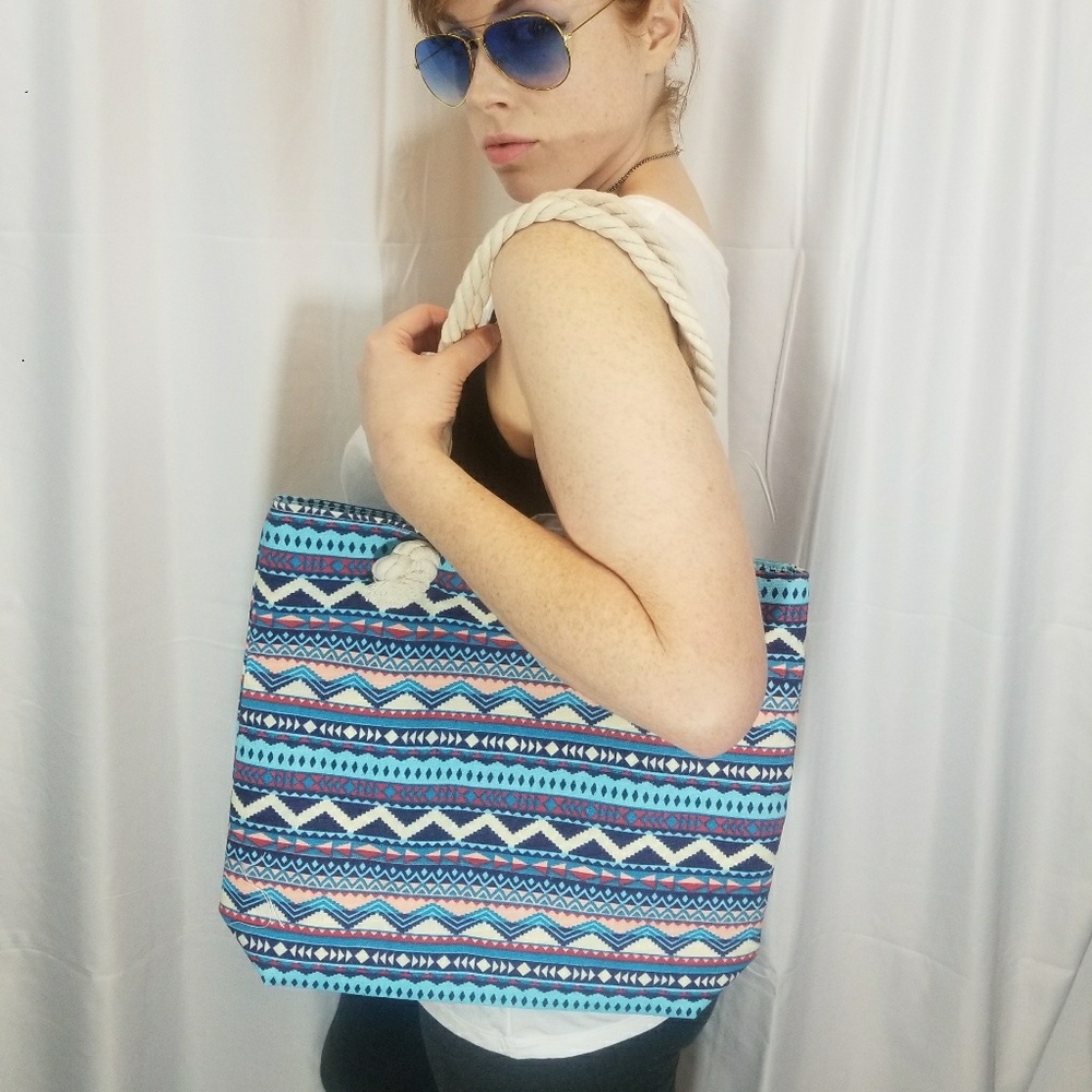 Tribal Print Beach Tote NWOT